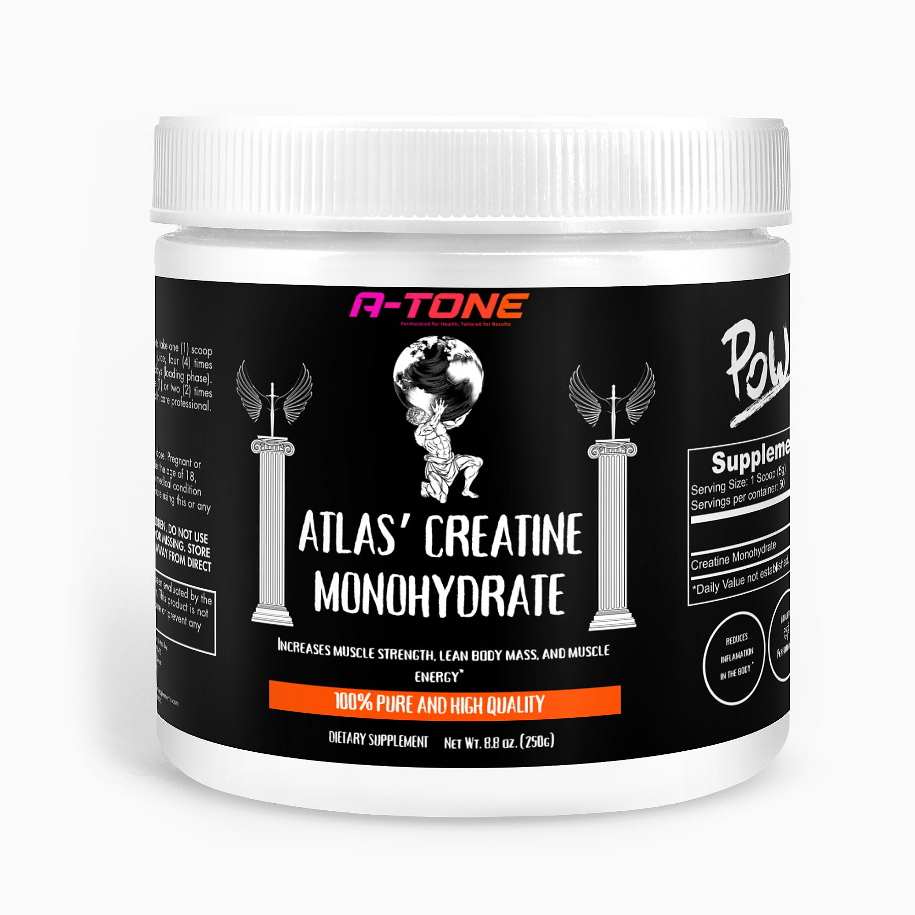 Atlas' Creatine Monohydrate - A-TONE SUPPLEMENTS - A-TONE SUPPLEMENTS